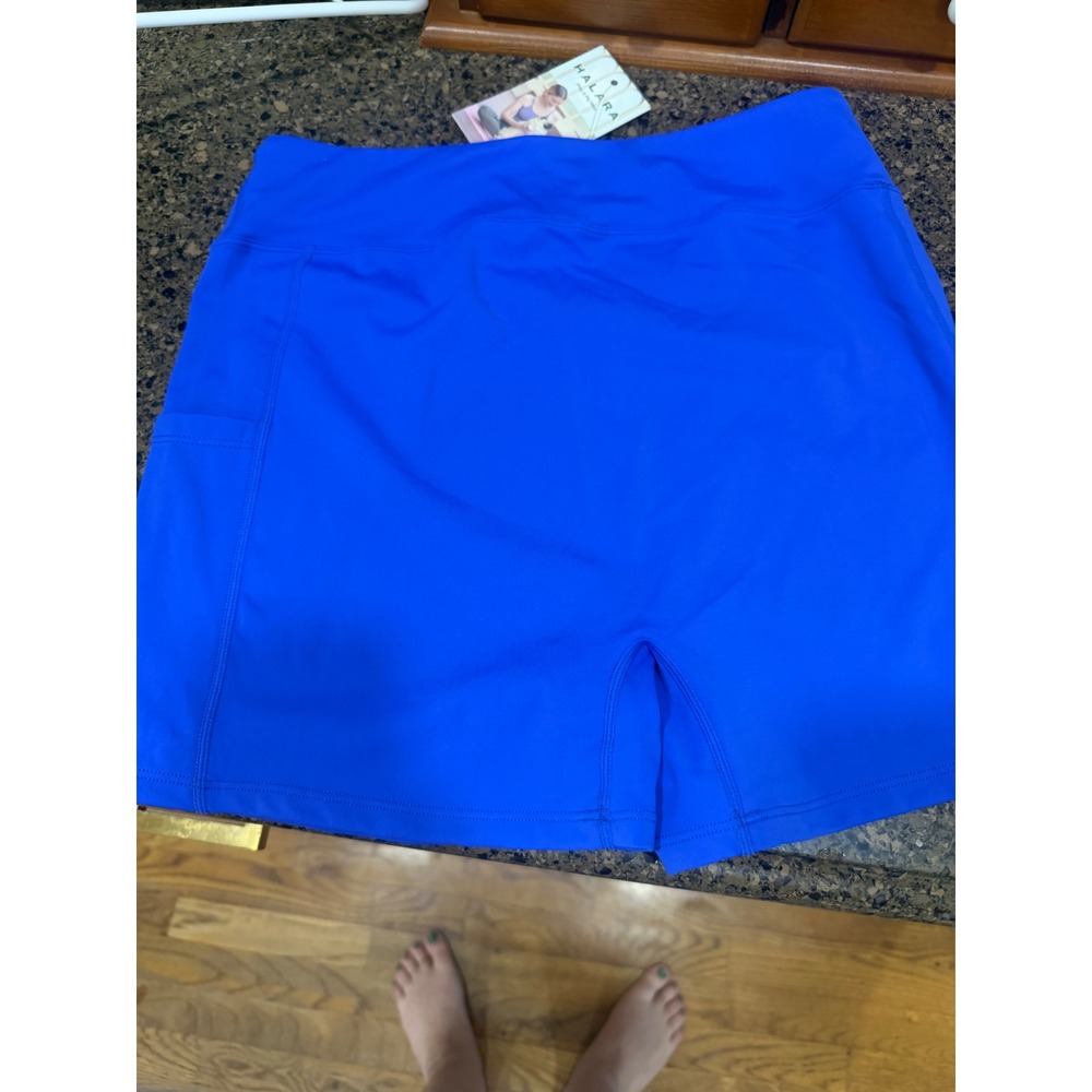 Halara Womens Royal Blue High Waisted Athletic Biker Shorts with Pockets Size M - Picture 5 of 6
